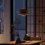 Load image into Gallery viewer, Layered Wood Plug-In Swag Pendant