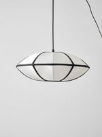 Bild in Gallery-Viewer laden, Black Metal White Fabric Plug-In Swag Pendant