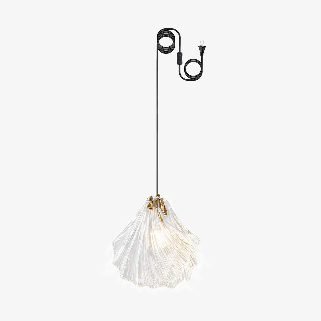 Hand-Blown Glass Brass Plug-In Swag Pendant