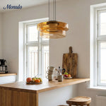 Cargar imagen en el visor de la Galería, Lámpara colgante de vidrio con forma de disco apilado Verdoma Iluminación nórdica contemporánea para cocinas