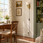 Cargar imagen en el visor de la Galería, Rowanea Fabric Shade Ceramic Plug-In Wall Sconce