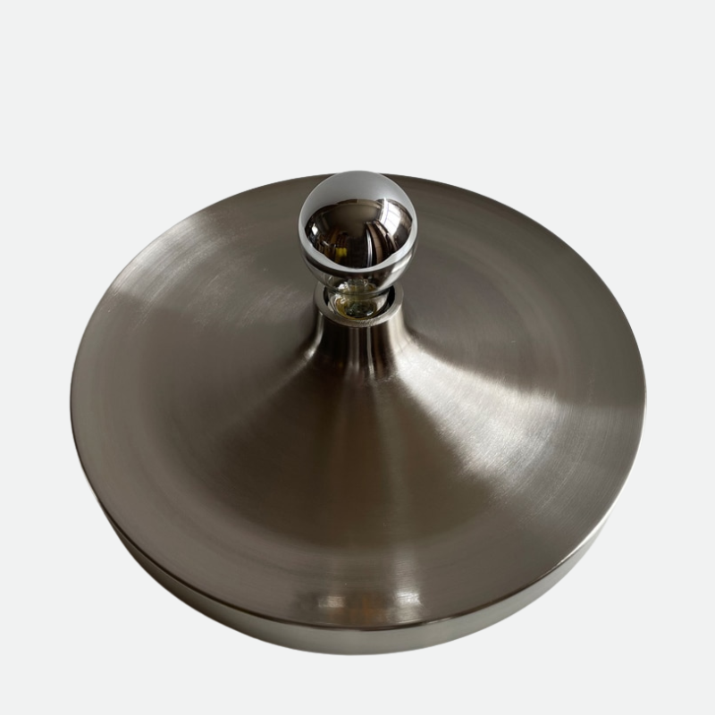 Plafonnier contemporain Space Age Disc, finition chromée
