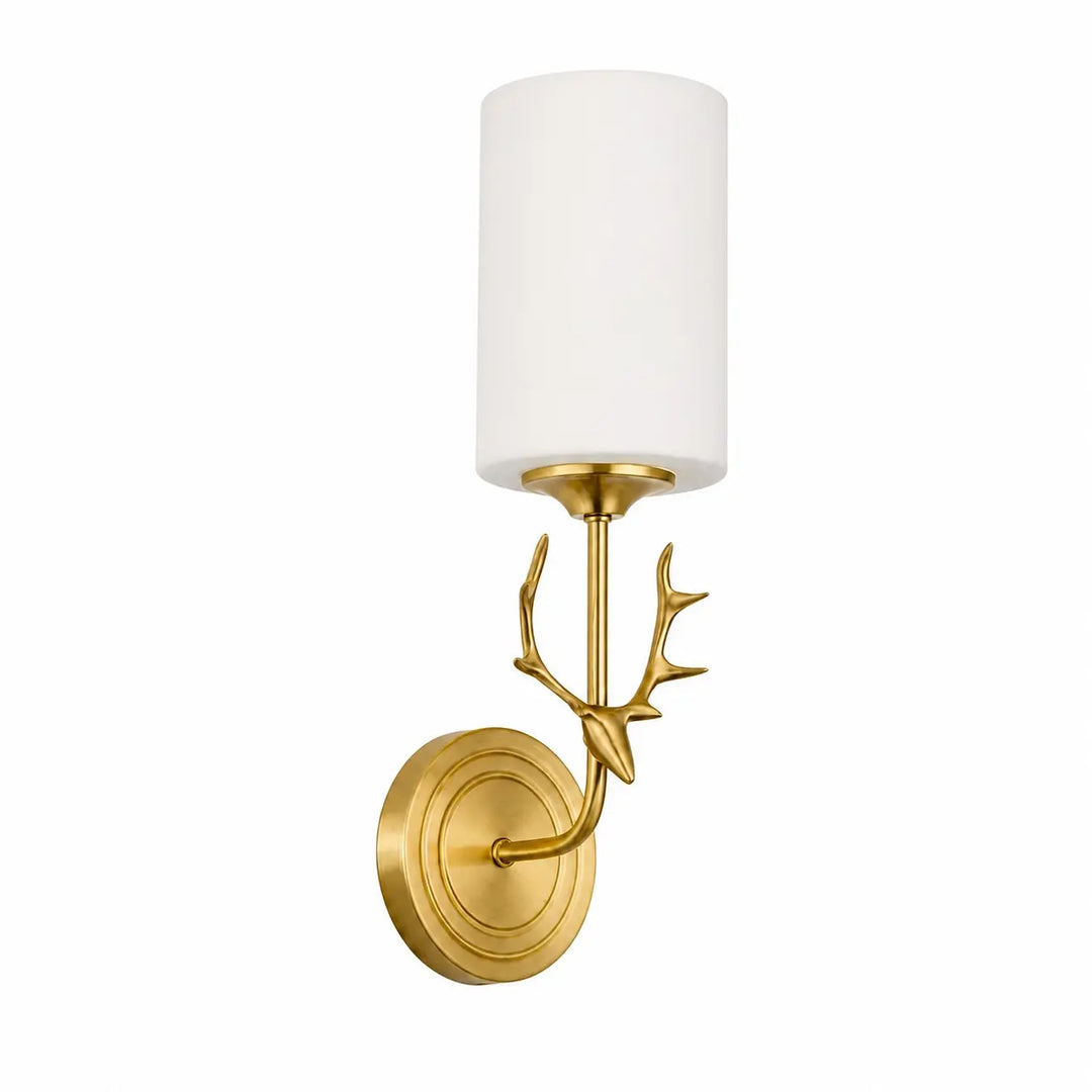 Style A one-light antler wall sconce
