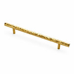 Bild in Gallery-Viewer laden, Natural Brass hammered bar pull with 6.3 inch or 160 mm centers