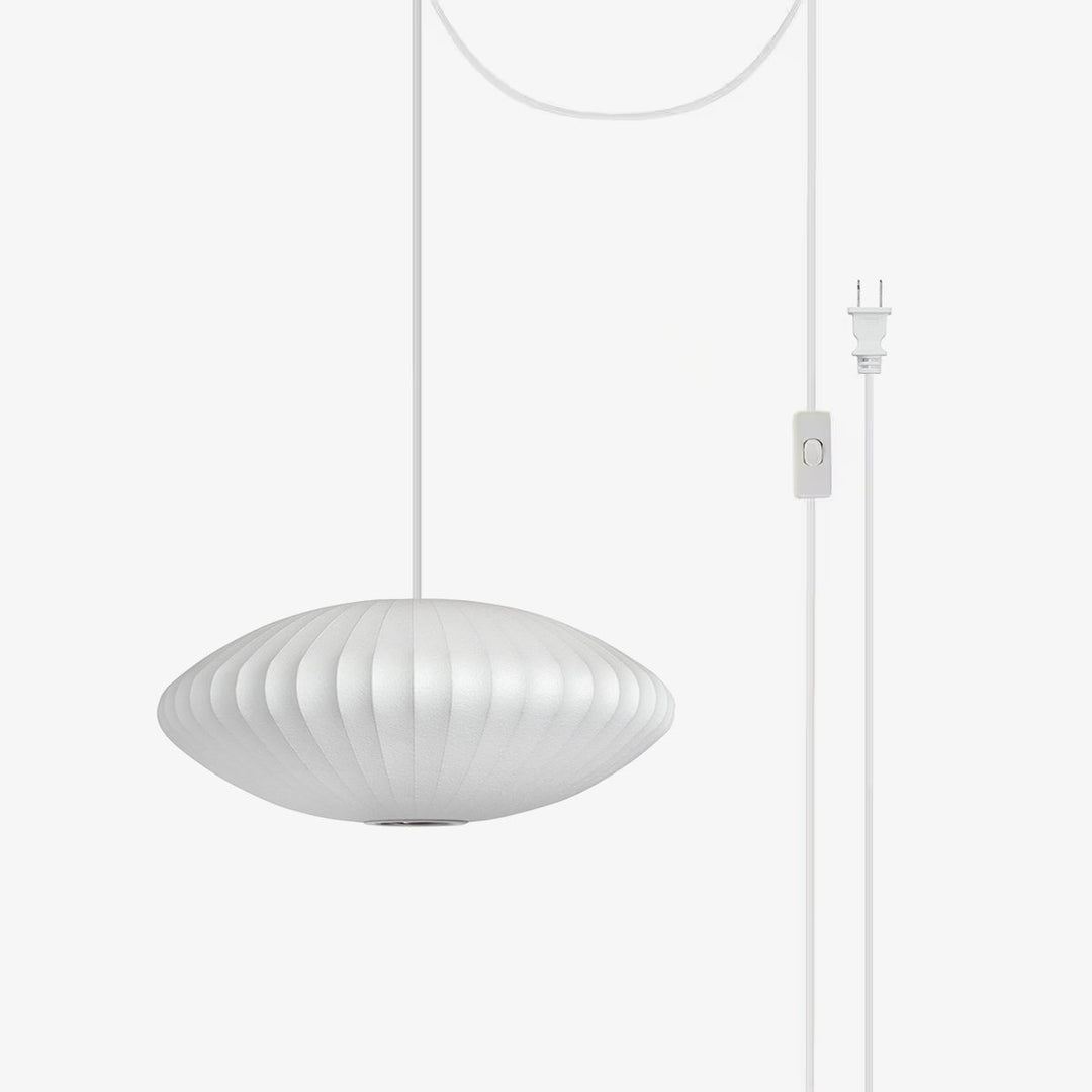 White Geometric Wire Swag Pendant Light