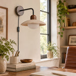 Cargar imagen en el visor de la Galería, Travertine Disc Plug-In Wall Lamp