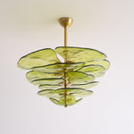 Load image into Gallery viewer, Lotus Leaf Layered Glass Chandelier
