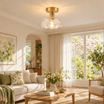 Load image into Gallery viewer, Nordic Rippled Textured Glass Ceiling Light