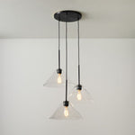 Charger l&#39;image dans la visionneuse de galerie, Lustre conique à 3 lumières Conica - Suspension sculpturale en verre de style moderne

