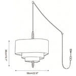 Charger l'image dans la visionneuse de galerie, Tiered Fabric Wood Plug-In Swag Pendant