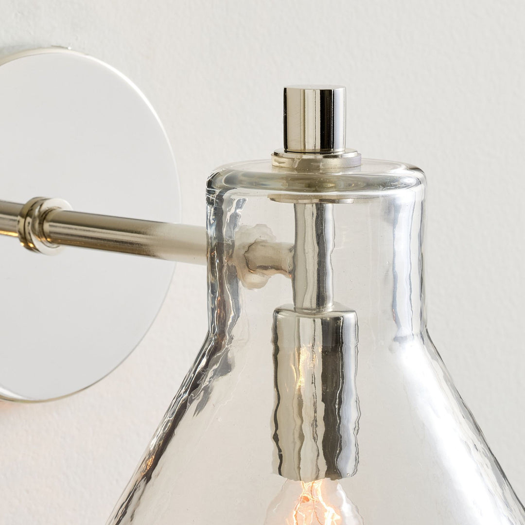 Applique double en verre recyclé Glavira - Éclairage mural d'intérieur en laiton