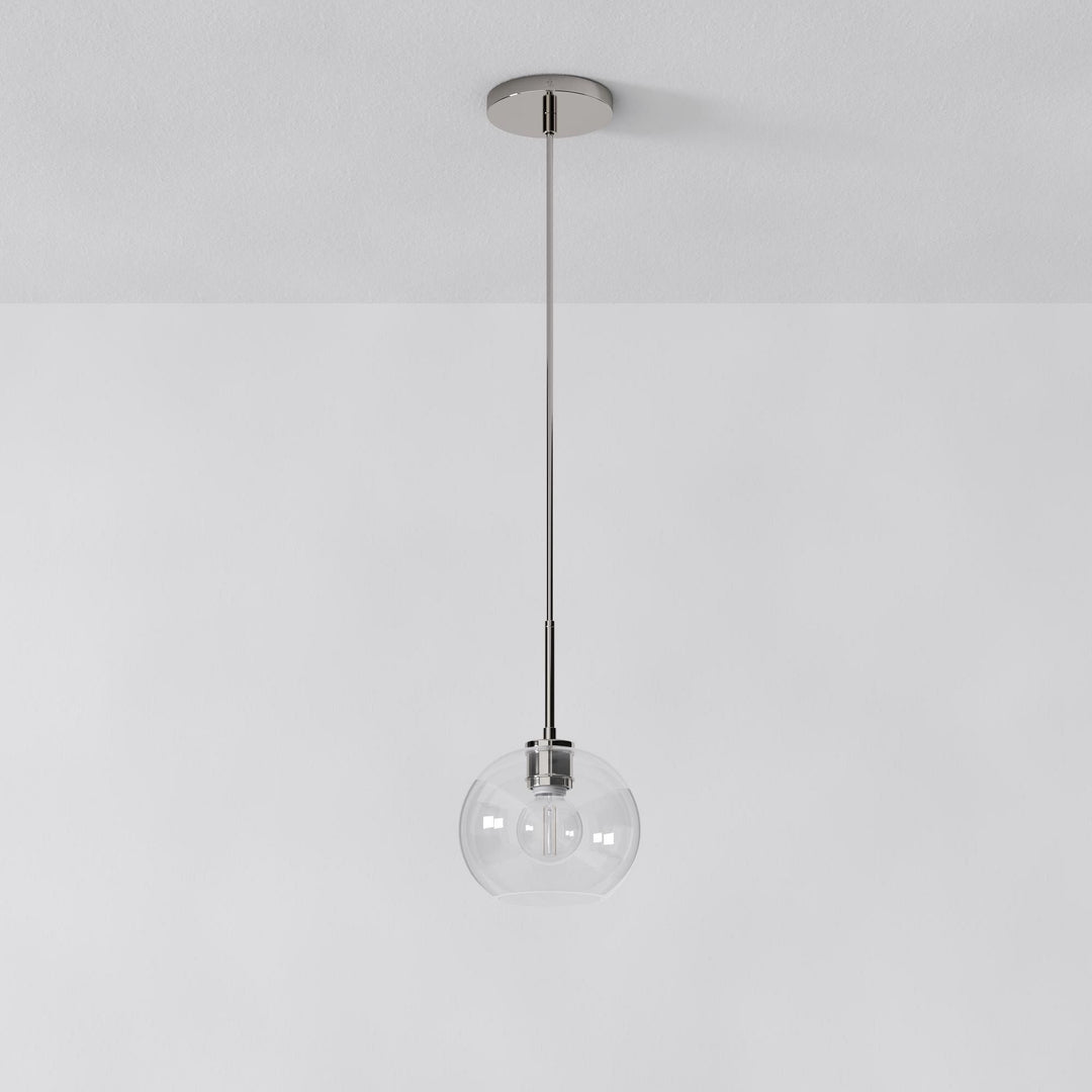 Lámpara colgante Selvion con forma de globo escultural: moderna lámpara colgante de cristal con un diseño elegante.