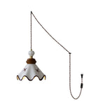 Charger l'image dans la visionneuse de galerie, Hand-Painted Ceramic Brown Trim Plug-In Pendant