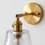Load image into Gallery viewer, Brass glass wall sconce detail view one