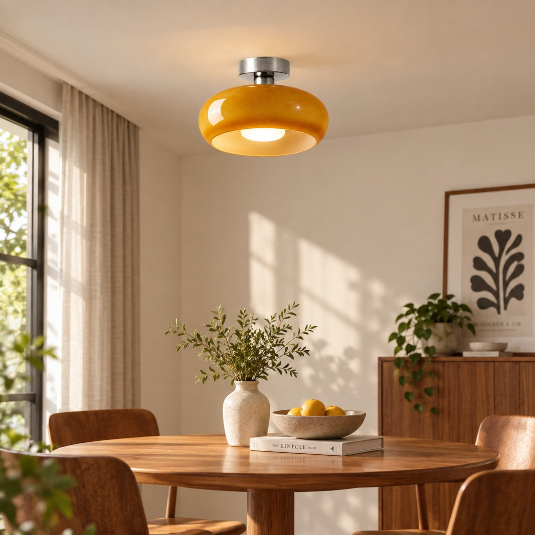 Bauvia Bauhaus Modern Round Glass Ceiling Lamp