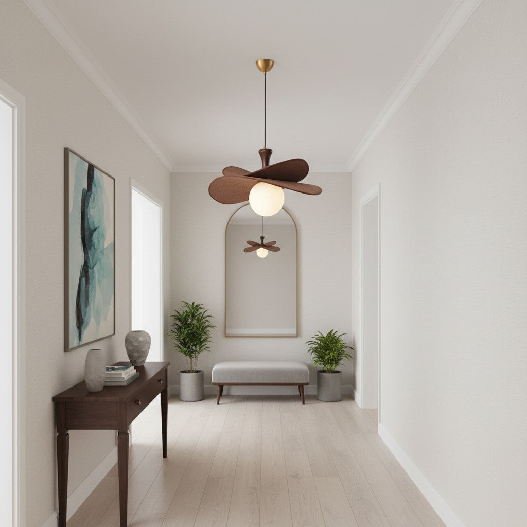 Suspension Orrise Petal - Métal et bois modernes pour salons et salles à manger