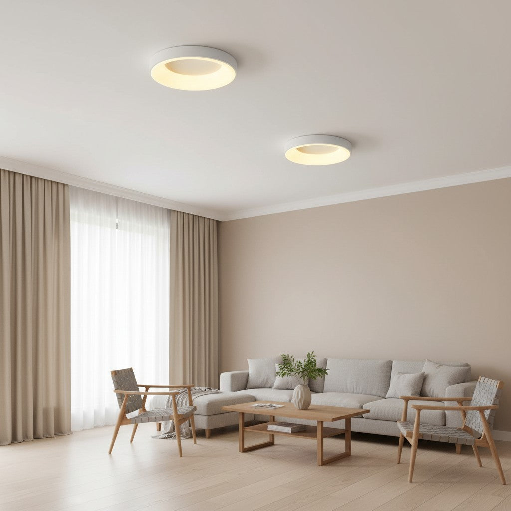 Lampe de plafond Lumiflexa Sleek Circle - Design minimaliste pour salons modernes