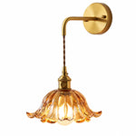 Bild in Gallery-Viewer laden, Small Amber Striped-Flower Cord Wall Lamp