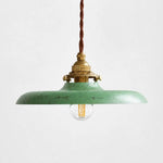 Load image into Gallery viewer, Distressed green industrial pendant light