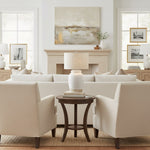 Load image into Gallery viewer, Mello Organic Textured Ceramic Table Lamp with Fabric Drum Shade - Modern Lighting for Living Room and Office