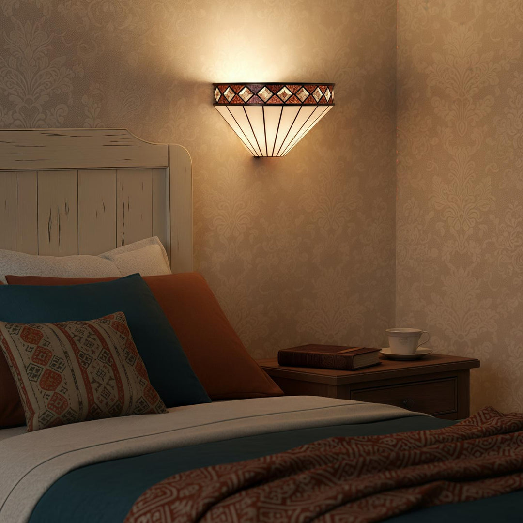 Lámpara de Pared Rombo Geométrico TF - Metal y Vidrio Modernos para Pasillo y Dormitorio