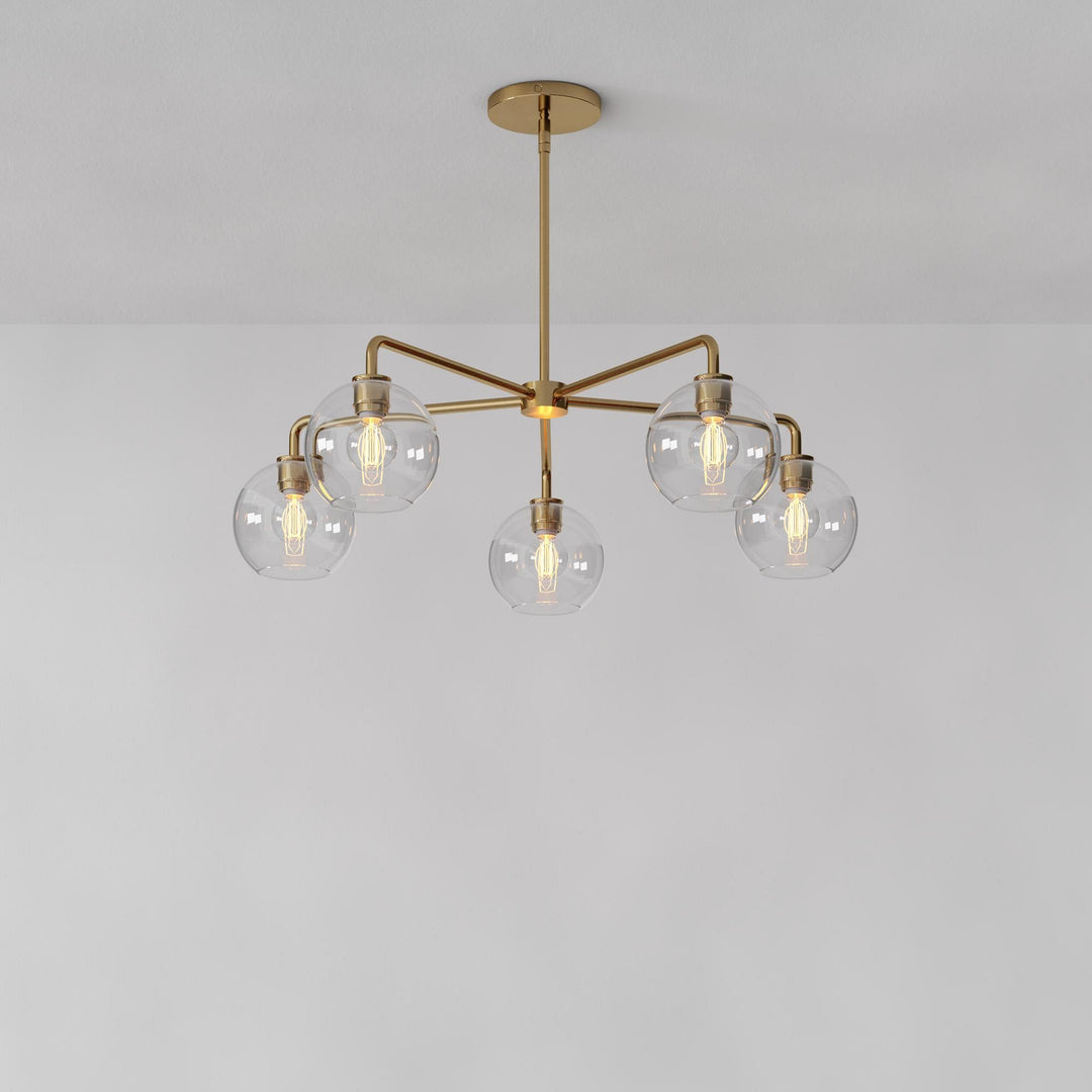 Selvion Elegant 5-Light Globe Chandelier – Modern Glass Pendant Lighting Fixture