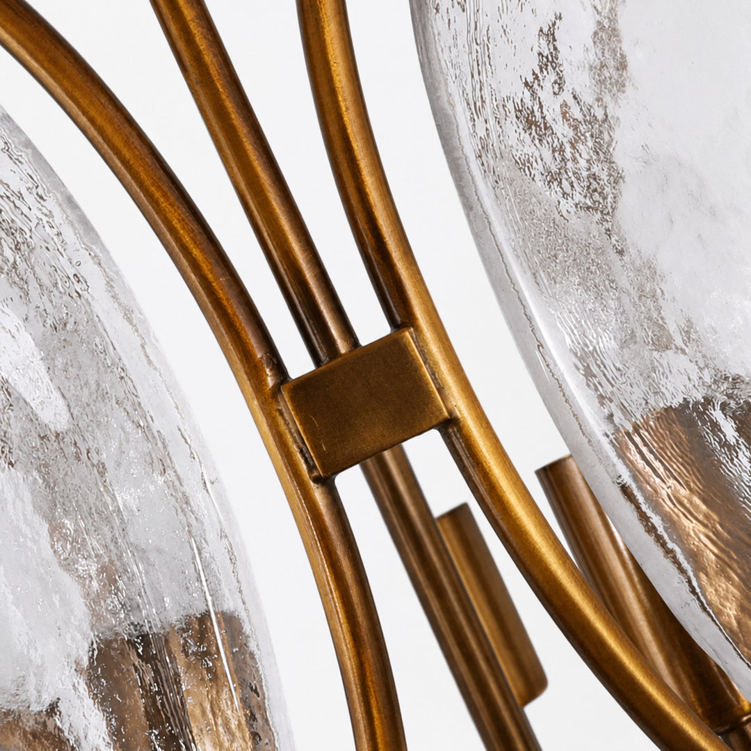 Oval Cage Textured Glass Chandelier