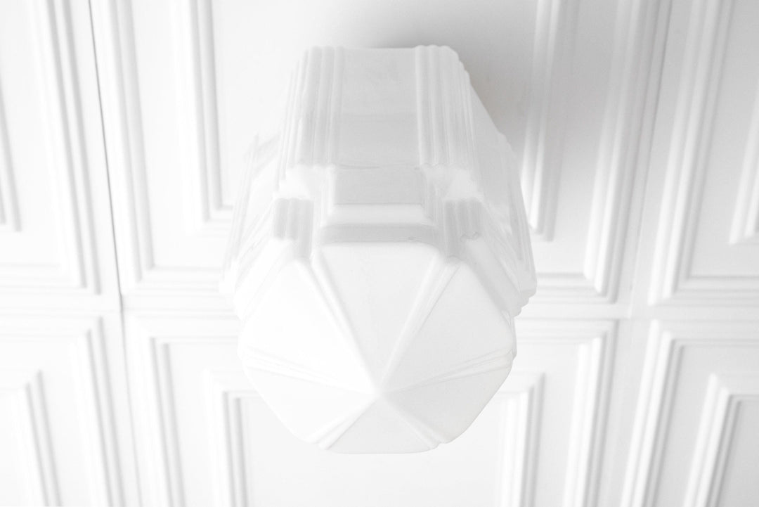 Geotower Glass Opaline Globe Skyscraper Pendant – Art Deco Modern Indoor Accent Light