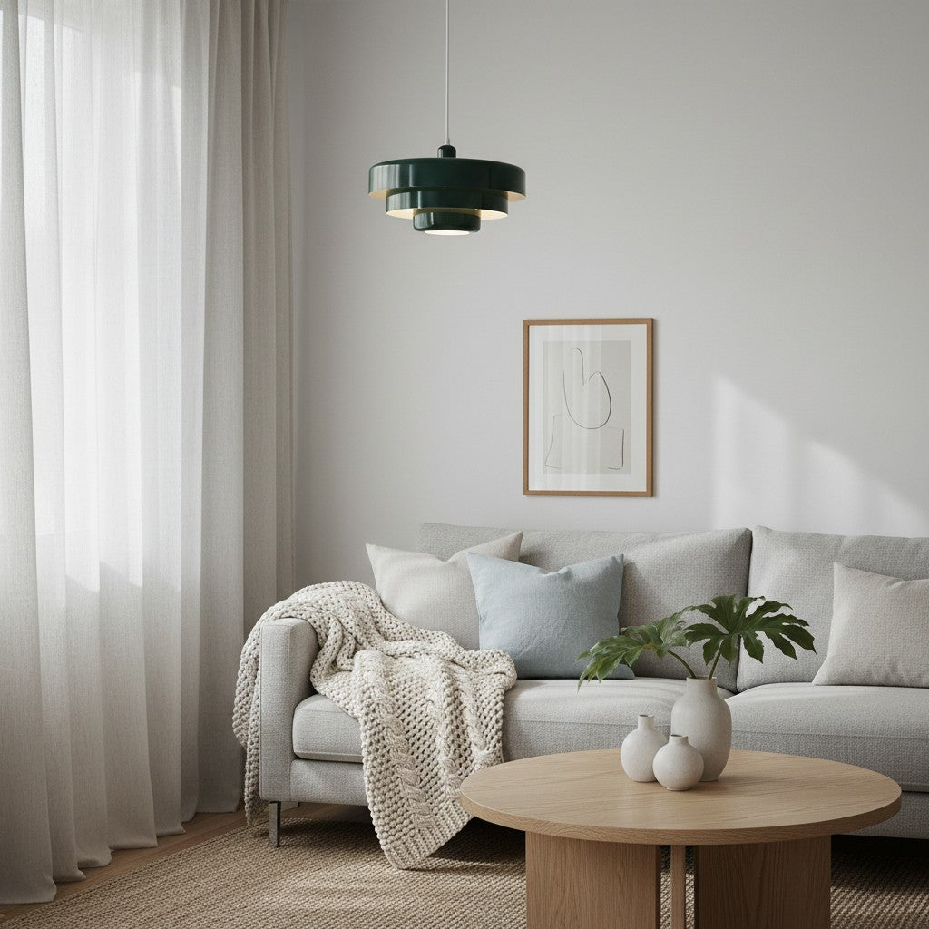 Lámpara Colgante Malero de Tres Capas con Macarons - Iluminación Moderna en Forma de Disco para Comedor o Salón N52