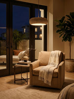Load image into Gallery viewer, Travertine Drum Pendant Lamp