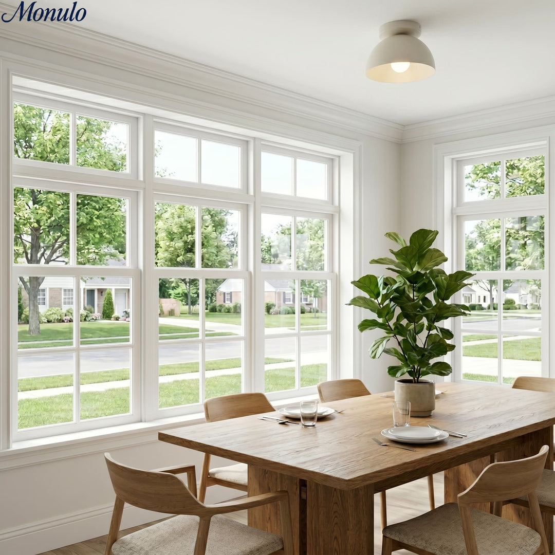 Metio Dome Minimalist Ceiling Lamp – Flush Mount for Small Spaces, Multi-Color Options
