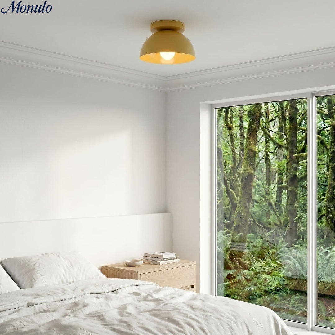 Metio Dome Minimalist Ceiling Lamp – Flush Mount for Small Spaces, Multi-Color Options