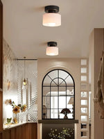 Load image into Gallery viewer, Nordic Morandi Cylinder Glass Ceiling Light – Colorful Fixture For Hallways
