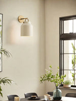 Load image into Gallery viewer, Stairway Wall Sconce – Minimalist Wall Lamp In Vintage Gold And Black Metal
