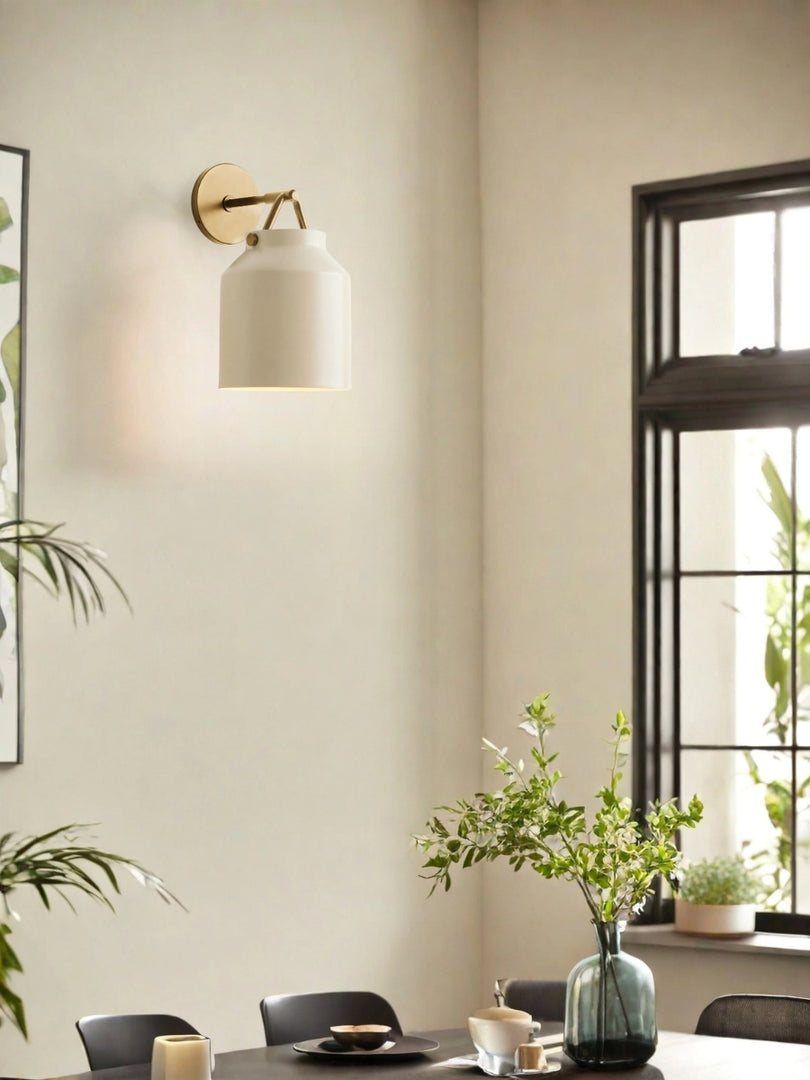 Stairway Wall Sconce – Minimalist Wall Lamp In Vintage Gold And Black Metal