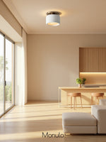 Load image into Gallery viewer, Cerova Porcelain Flush Mount Ceiling Light – Modern Low-Profile Fixture
