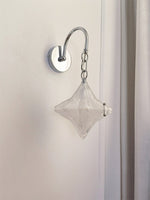 Cargar imagen en el visor de la Galería, Aplique de pared Art Déco Star - Lámpara de vidrio esmerilado para pasillo - Astris Selene 
