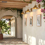 Cargar imagen en el visor de la Galería, Aplique de pared Aurenza con brazo curvo y forma de globo: lámpara de pared industrial moderna para baño, dormitorio y pasillo.