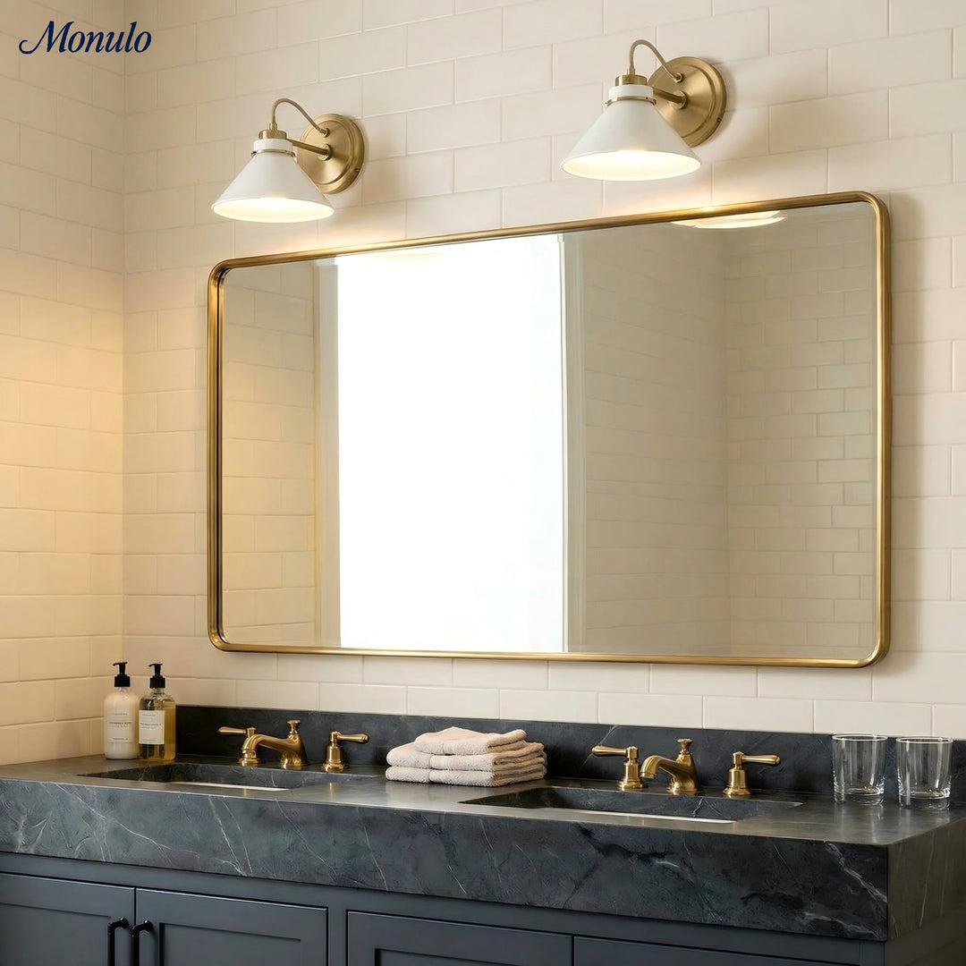 Aplique de pared Aurenza con brazo curvo y forma de globo: lámpara de pared industrial moderna para baño, dormitorio y pasillo.