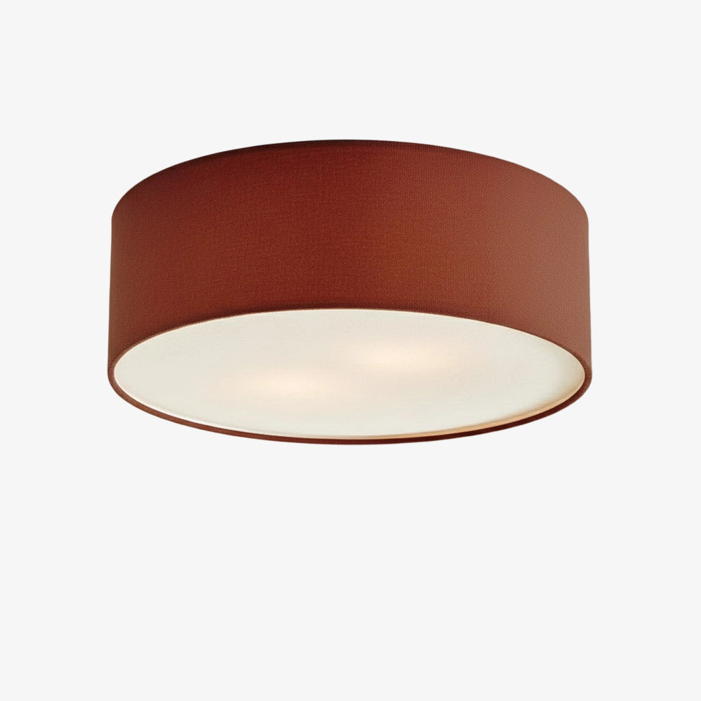 Dumora Drum Flush Mount Ceiling Light - Linen Shade Modern Elegance