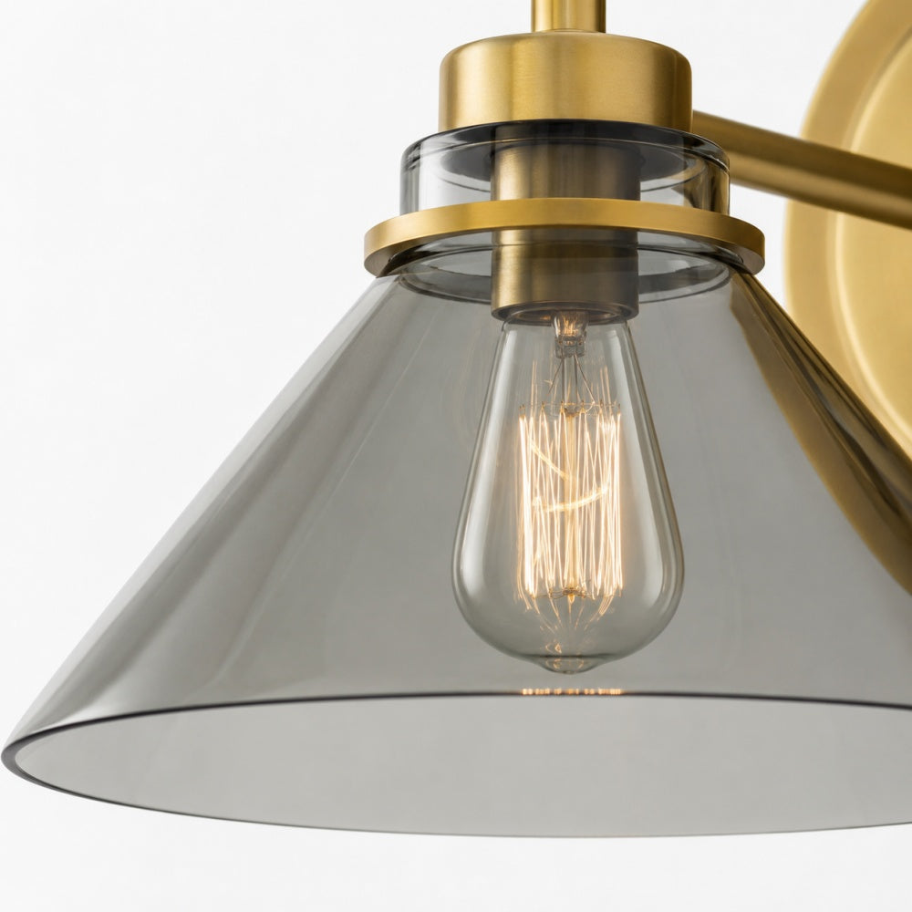 Aurenza Gebogene Arm Globe Wandlampe – Moderne Industrielle Wandleuchte für Badezimmer, Schlafzimmer und Flur