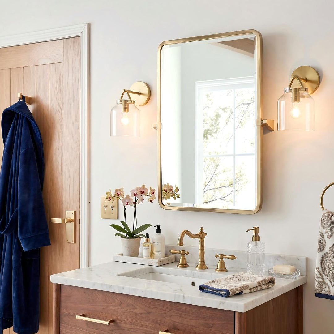 Applique murale minimaliste Hanton – Applique en verre lait vintage avec accent en métal