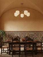 Load image into Gallery viewer, Lumivelle 5-Light Glass Chandelier – Modern Metal Round Lighting

