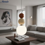 Cargar imagen en el visor de la Galería, Lámpara colgante moderna Verdoma con esfera triple de vidrio brillante, estilo minimalista para comedores y salas de estar