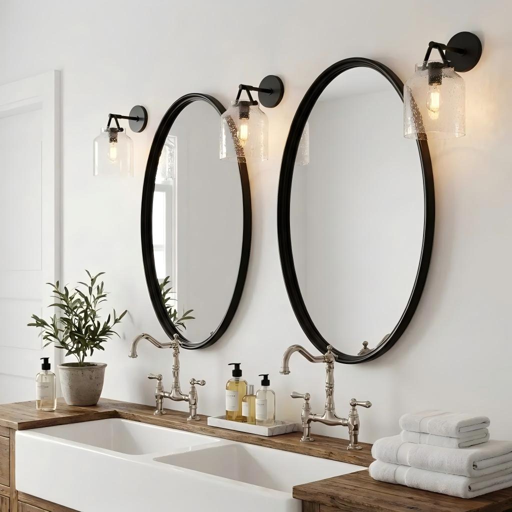 Hanton Minimalistische Wandleuchte – Vintage Milchglas-Wandleuchte mit Metallakzent