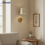 Cargar imagen en el visor de la Galería, Lámpara de Pared de Metal Curvada Moderna Glissum con Pantalla de Tela Suave para Sala de Estar y Pasillo