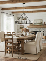 Load image into Gallery viewer, Rowan Candle Wagon Wheel Chandelier - Farmhouse Round Wheel Lighting
