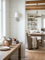 Load image into Gallery viewer, Kalvora Drum Shade Wall Sconce – Fabric Sconce Light for Cozy Cottage Lighting
