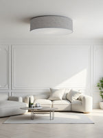 Load image into Gallery viewer, Soft Ceiling Lamp - Fabric &amp; Acrylic Round Light for Ambient Glow
