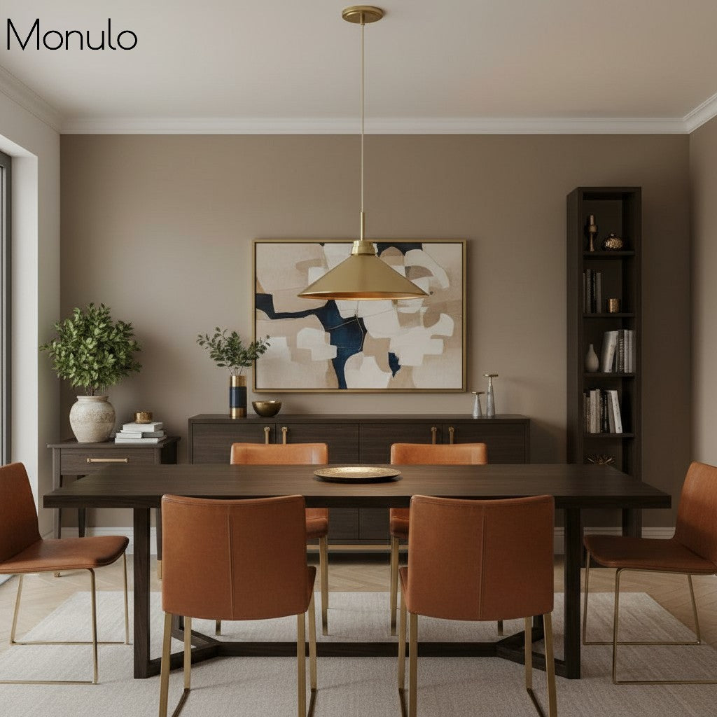 Aurenza Modern Farmhouse  Cone Pendant Light – Dimmable Kitchen and Entryway Lighting